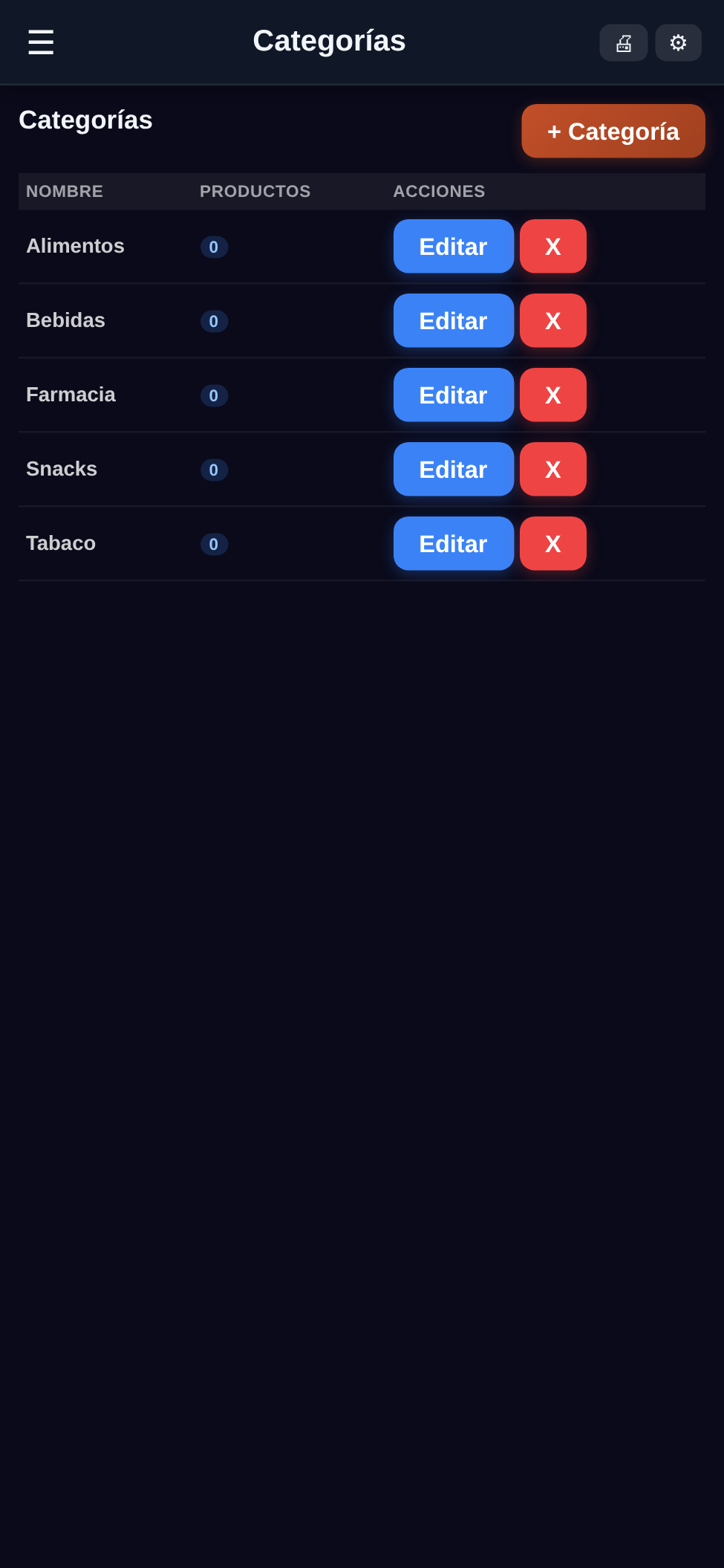 Categorias - posCUB v1.0
