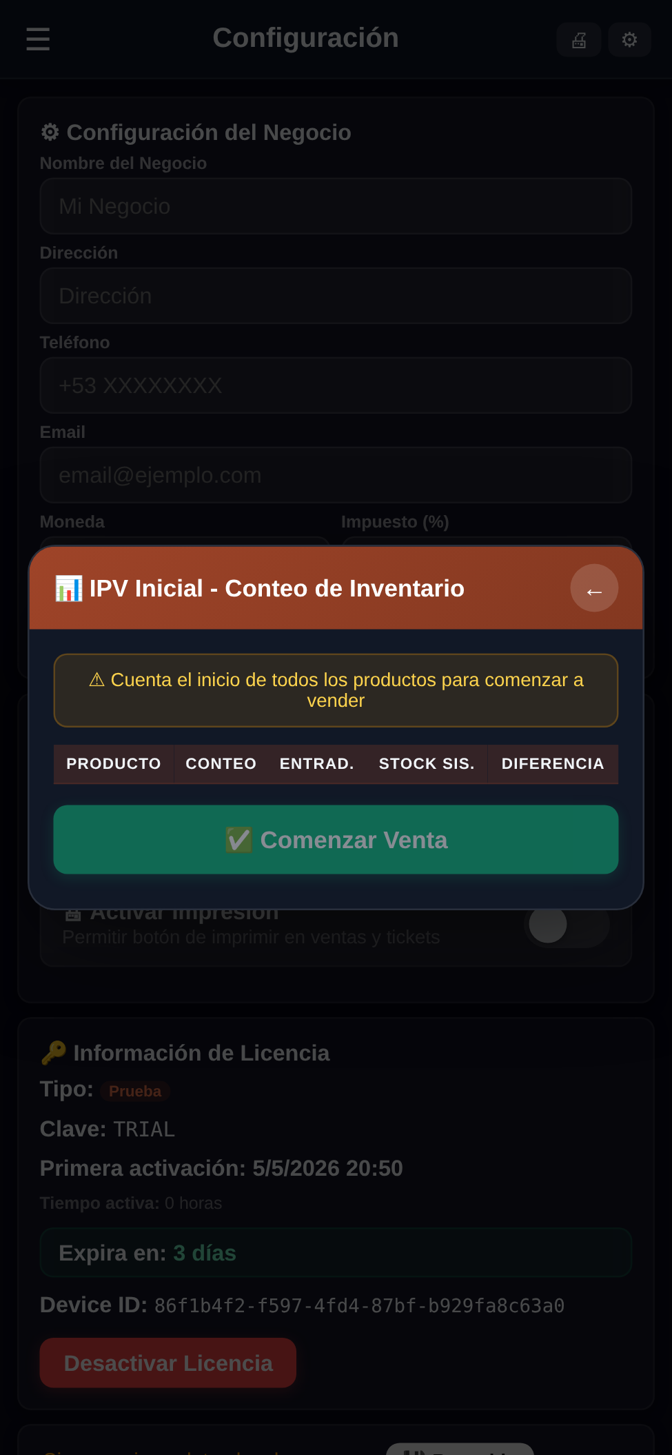 Configuracion - posCUB v1.0