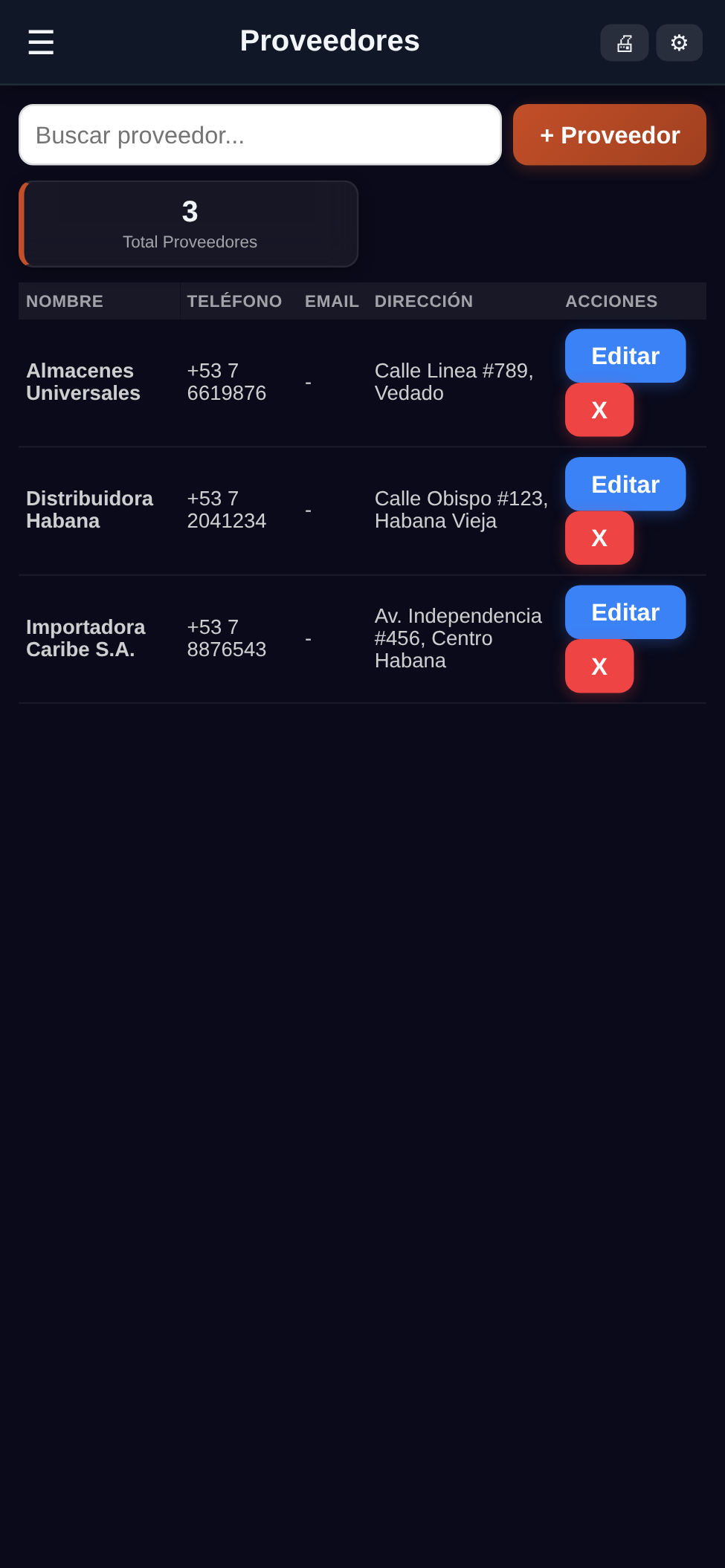 Proveedores - posCUB v1.0